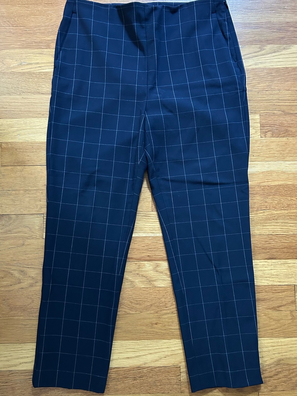 Women’s Navy Windowpane Dress Pants